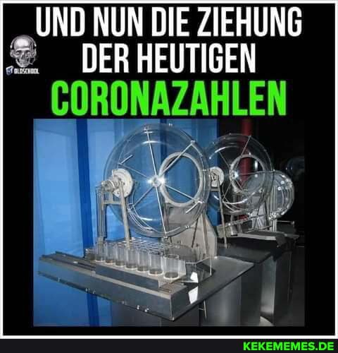 UND NUN DIE ZIEHUNG DER HEUTIGEN
CORONAZAHLEN