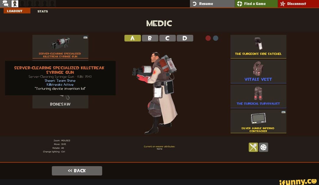LOAD OUT STATS SERVERCLEARING SPECIALIZED KILLS TREAK SYRINGE GUN