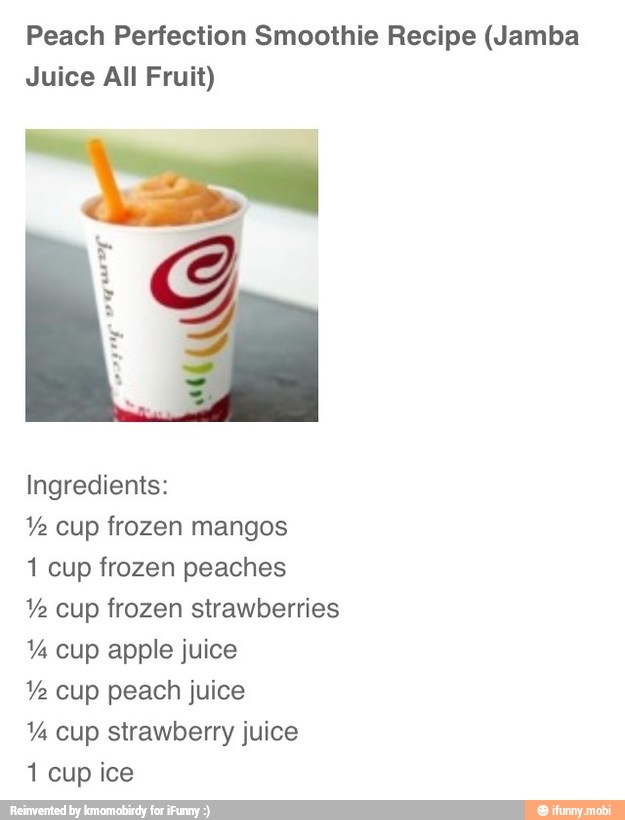 Peach Perfection Smoothie Recipe (Jamba Juice All Fruit) Ingredients