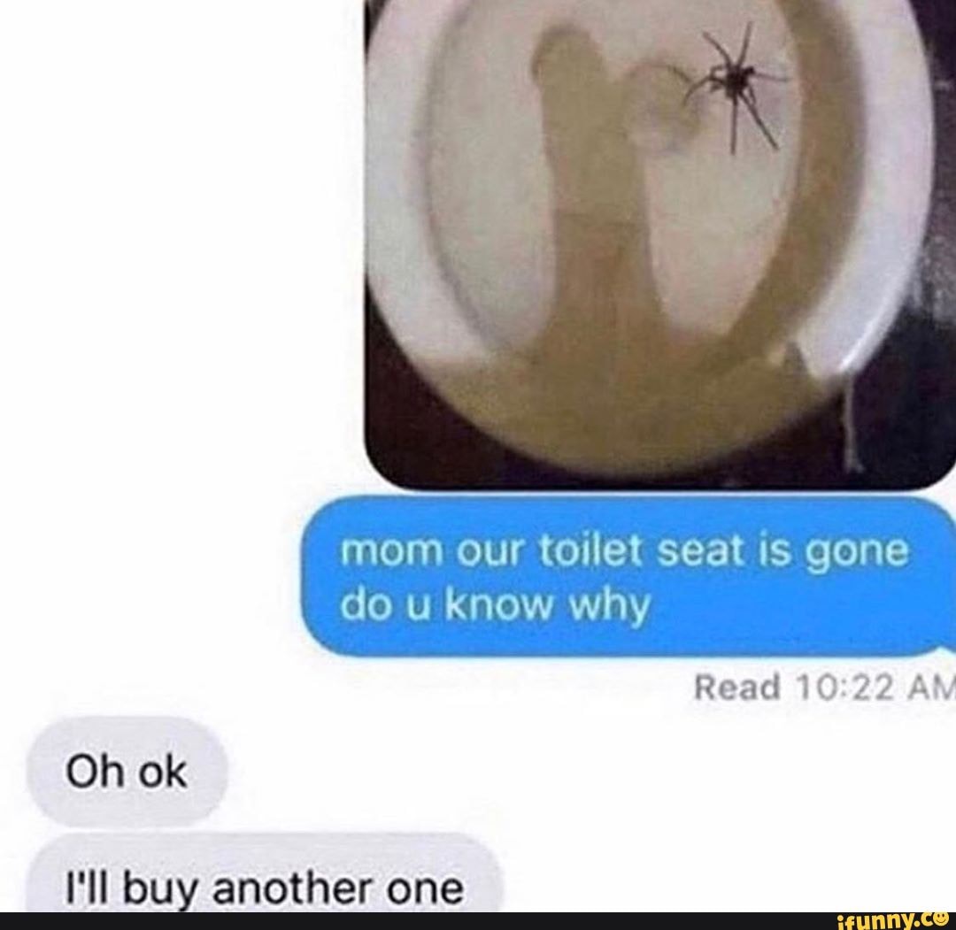 Mom our toilet seat is gone do know why Read 1022 AN I'll buy another