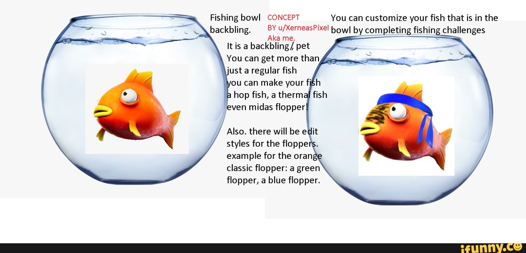 Fishing bowl CONCEPT You can customize your fish that is in the backbling.  BY bowl by