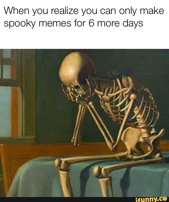 When you realize you can only make Spooky memes for 6 more days - )