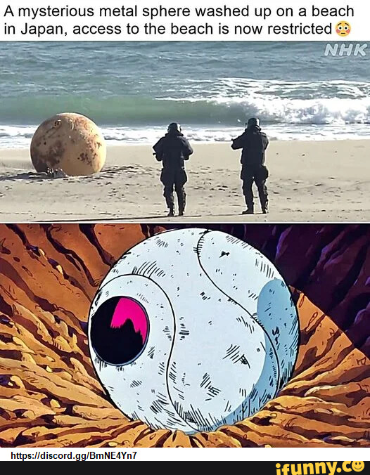 A mysterious metal sphere washed up on a beach in Japan, access to the