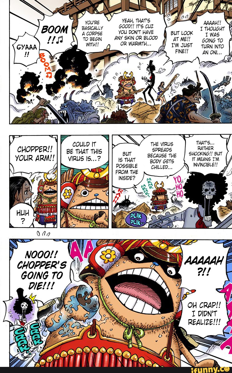 Chopper got an owie YEAH, THAT'S GOOD!! IT'S CUZ YOU DON'T HAVE ANY