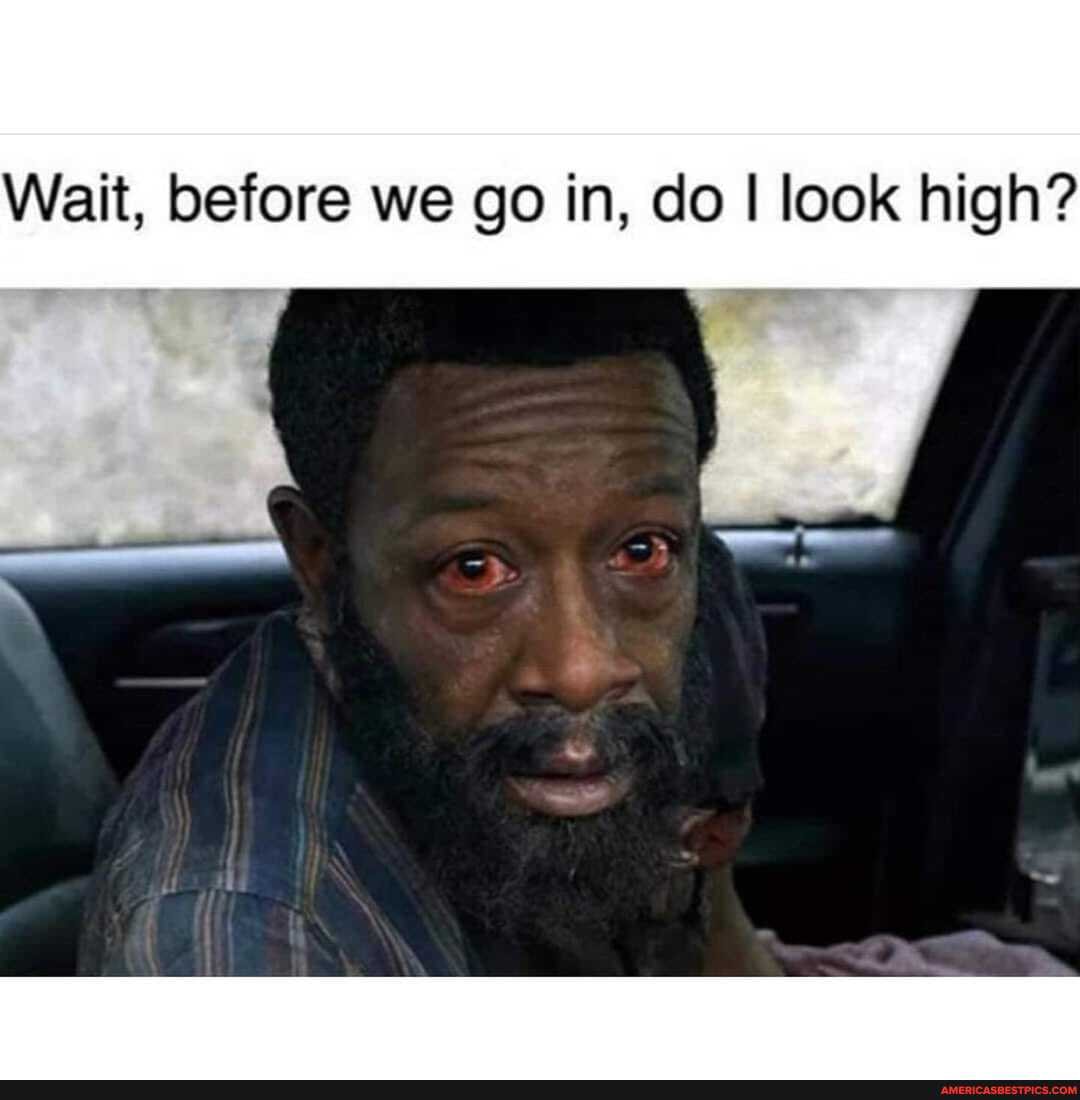 Wait, before we go in, do I look high?