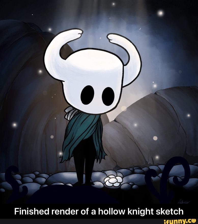 Finished render of a hollow knight sketch - Finished render of a hollow ...