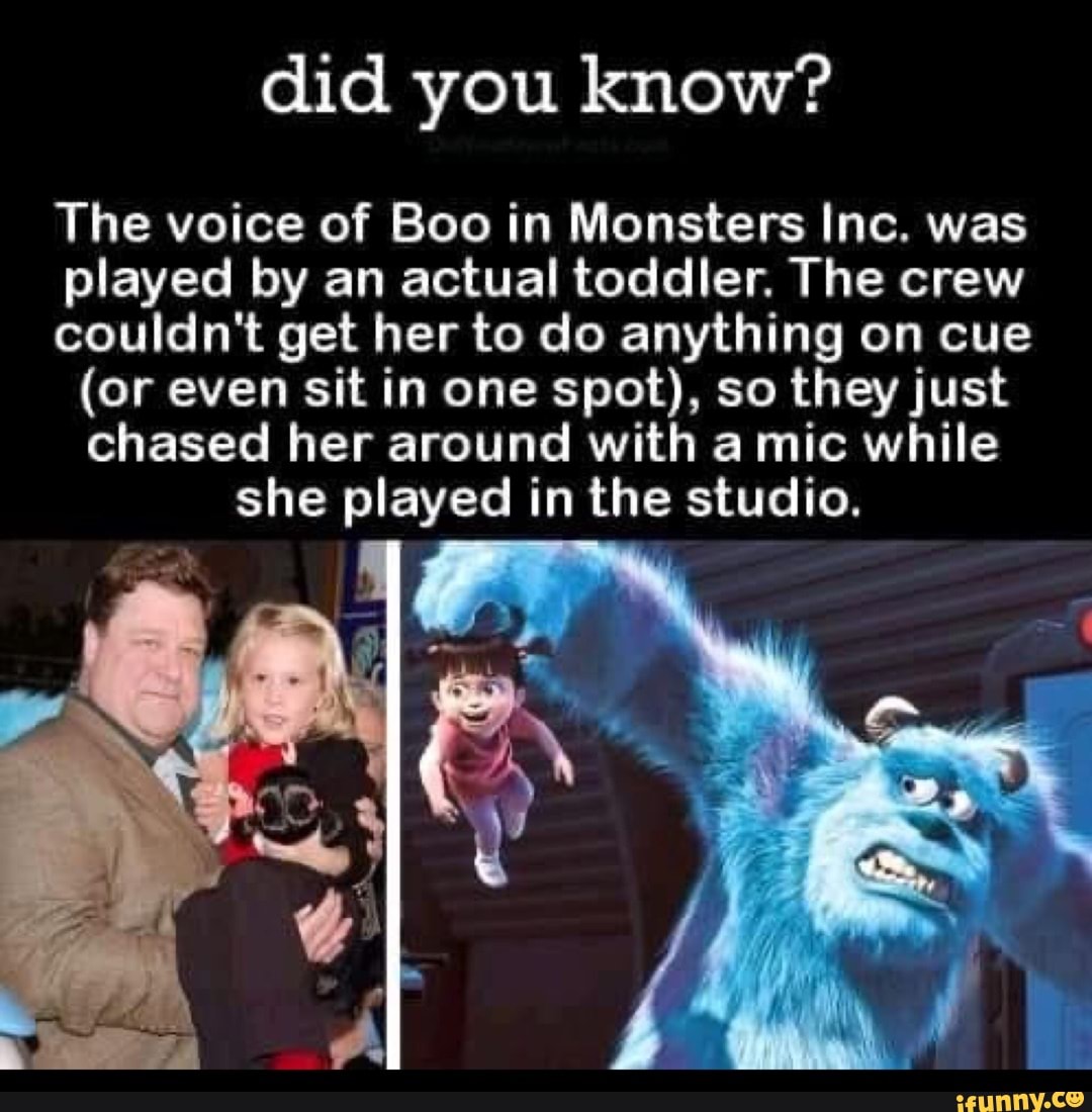 Did you know? The voice of Boo in Monsters Inc. was played by an actual ...