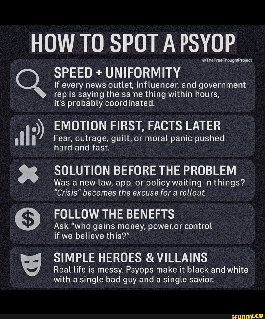 HOW TO SPOT APSYOP SPEED + UNIFORMITY If every news outlet, influencer ...