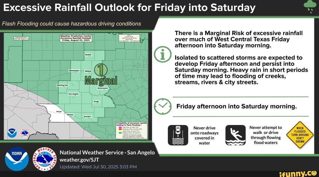 Excessive Rainfall Outlook for Friday into Saturday Flash Flooding ...