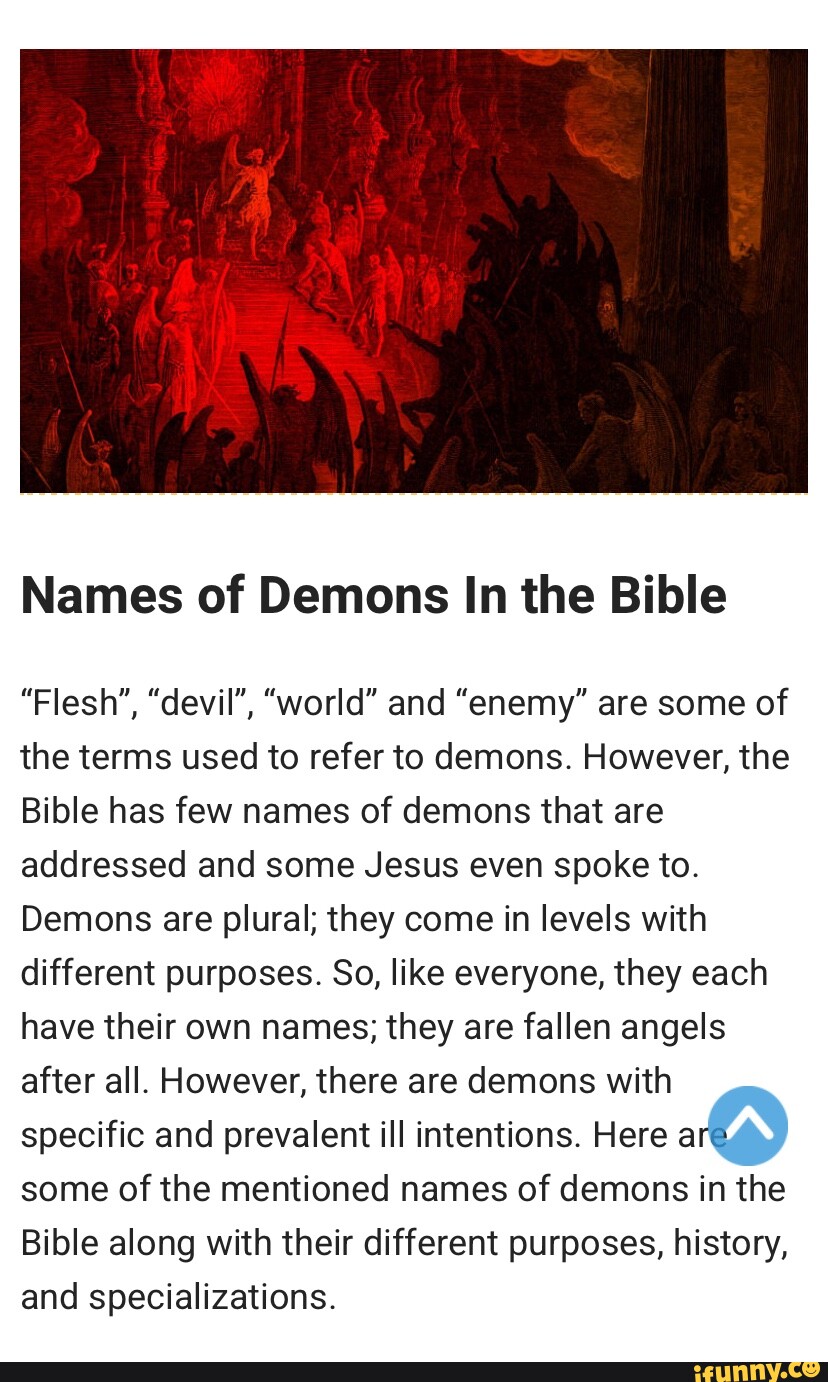 Names of Demons In the Bible 