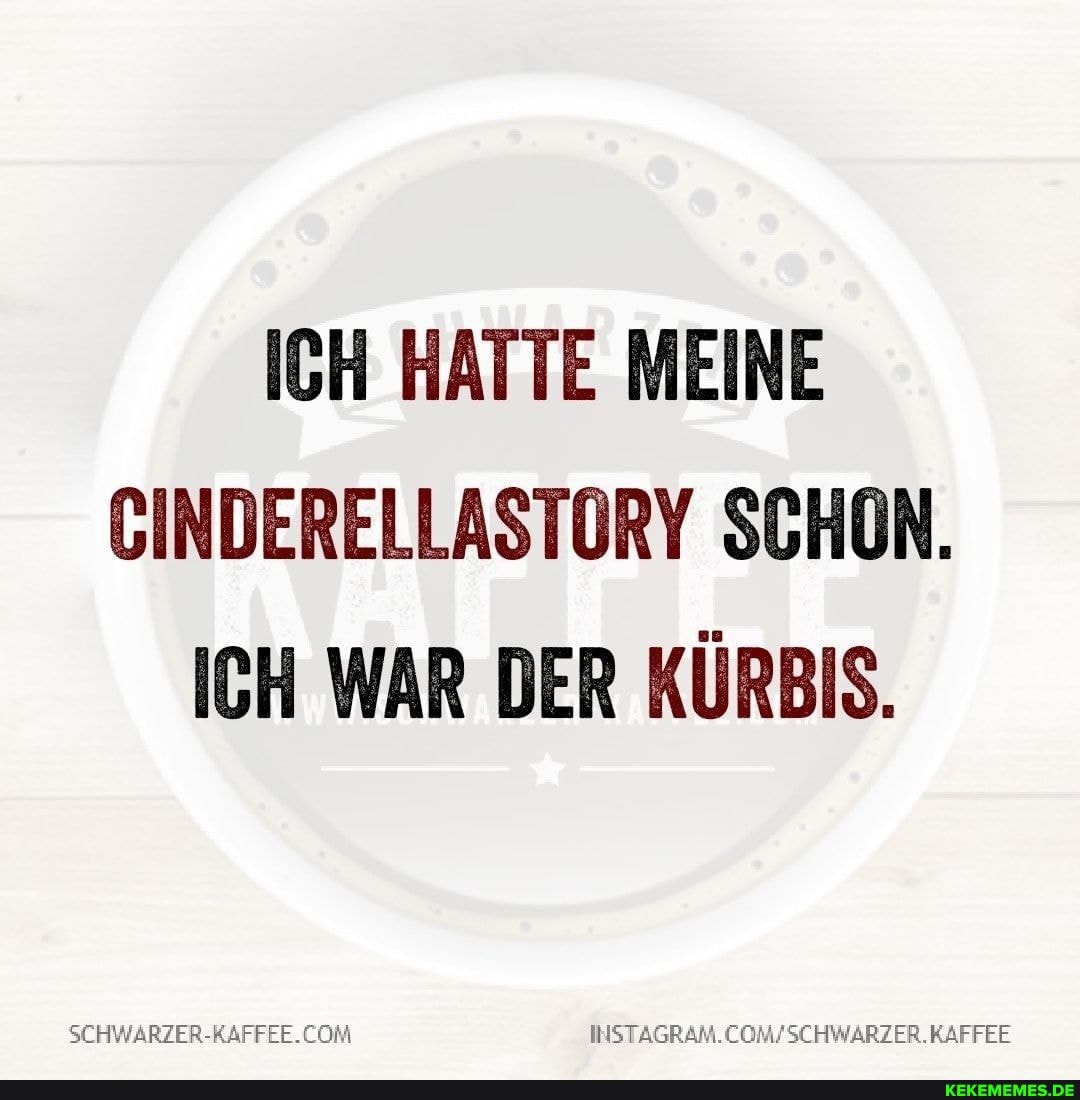 ICH HATTE MEINE CINDERELLASTORY SCHON.
ICH WAR DER KÜRBIS.
