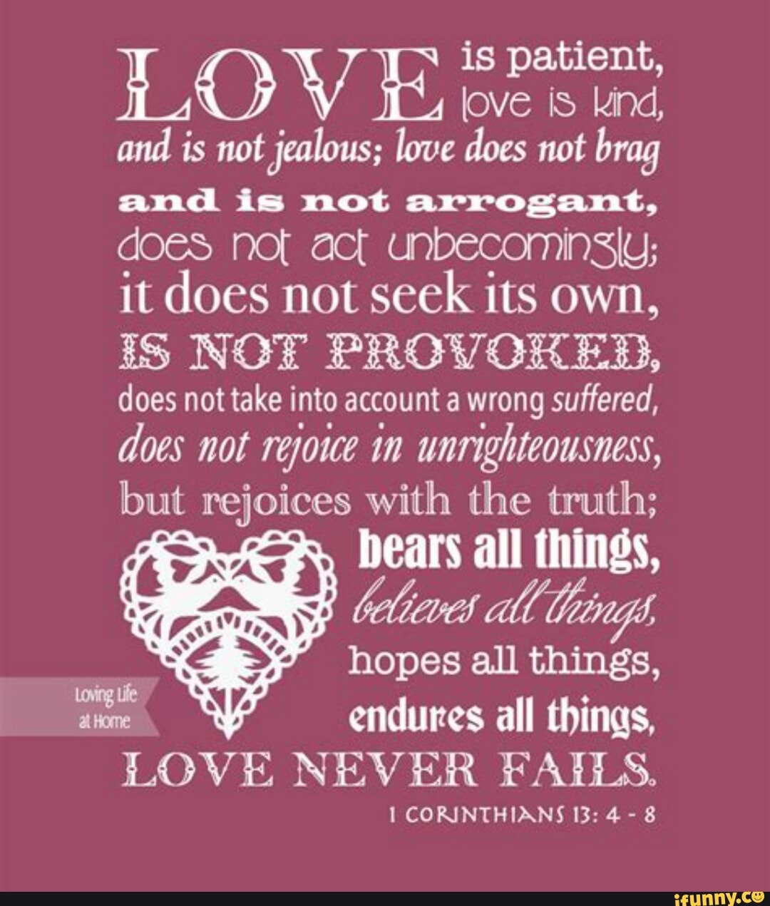 Is patient, love is kind, and is not jealous; love does not brag and is ...