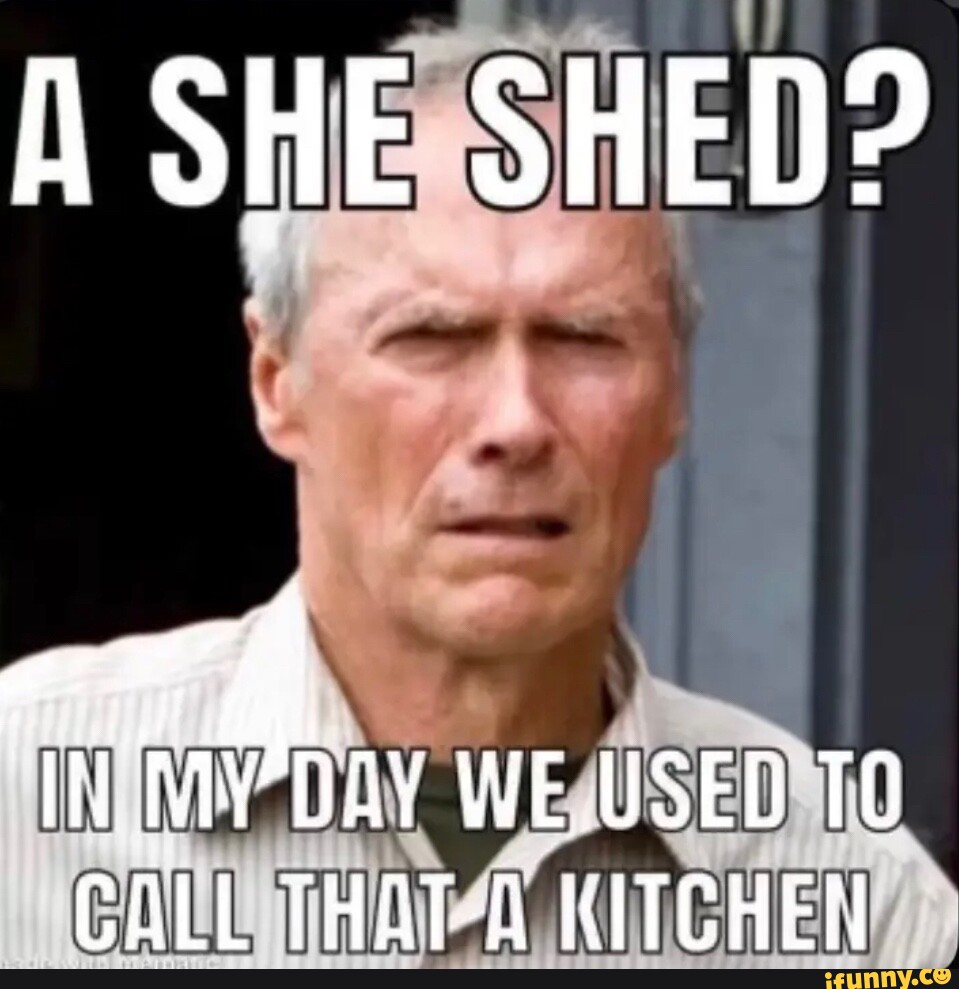 I’m a woman SHE SHED? DAY WE USED CALL THATA KITCHEN iFunny Brazil