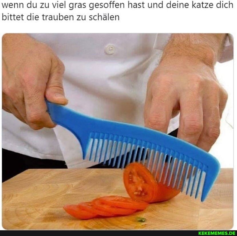 wenn du zu viel gras gesoffen hast und deine katze dich bittet die trauben zu schälen