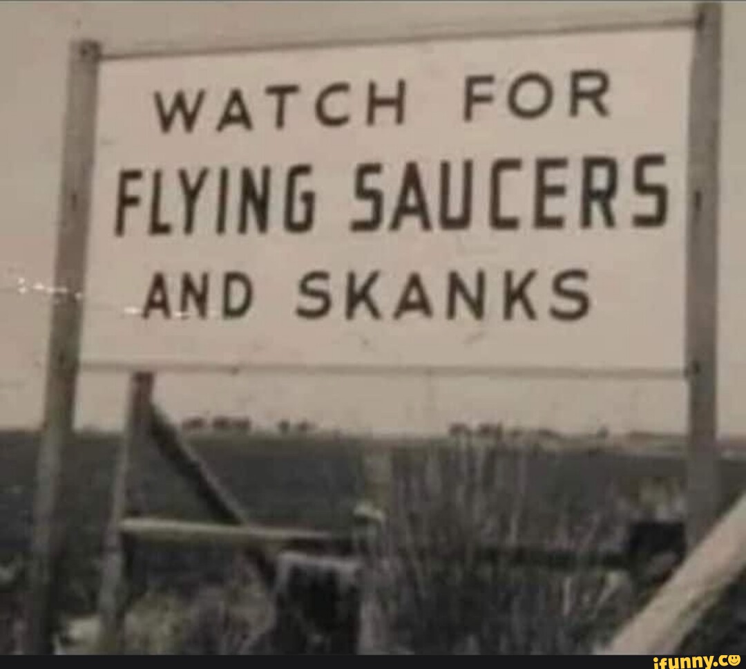 WATCH FOR FLYING SAUCERS AND SKANKS I iFunny