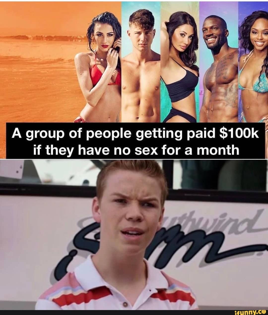 A group of people getting paid $100k if they have no sex for a month