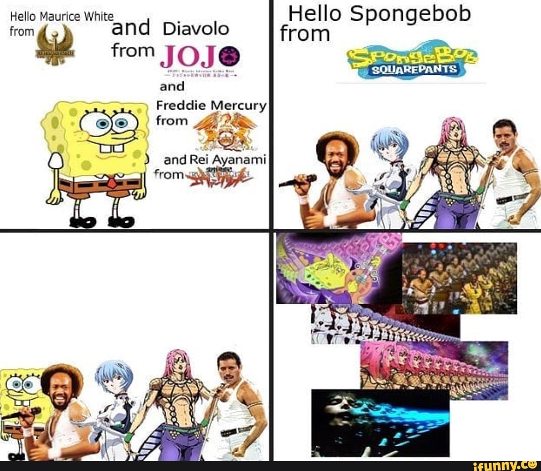 Hello Maurice White Hello from and Diavolo from
from jJOJ@ ana s
Freddie Mercury
from
and Rei Ayanami