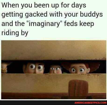 When you been up for days getting gacked with your buddys and the "imaginary" feds keep riding by