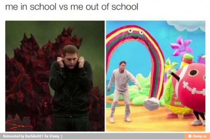me m school vs me out of school