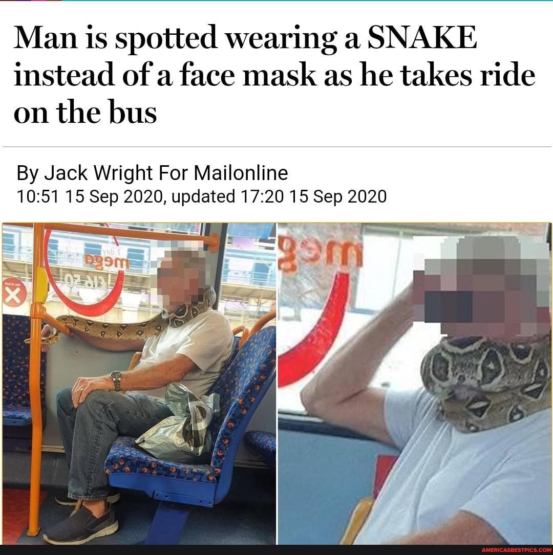 Man is spotted wearing a SNAKE instead of a face mask as he takes ride on the bus
By Jack Wright For Mailonline
15 Sep 2020, updated 15 Sep 2020