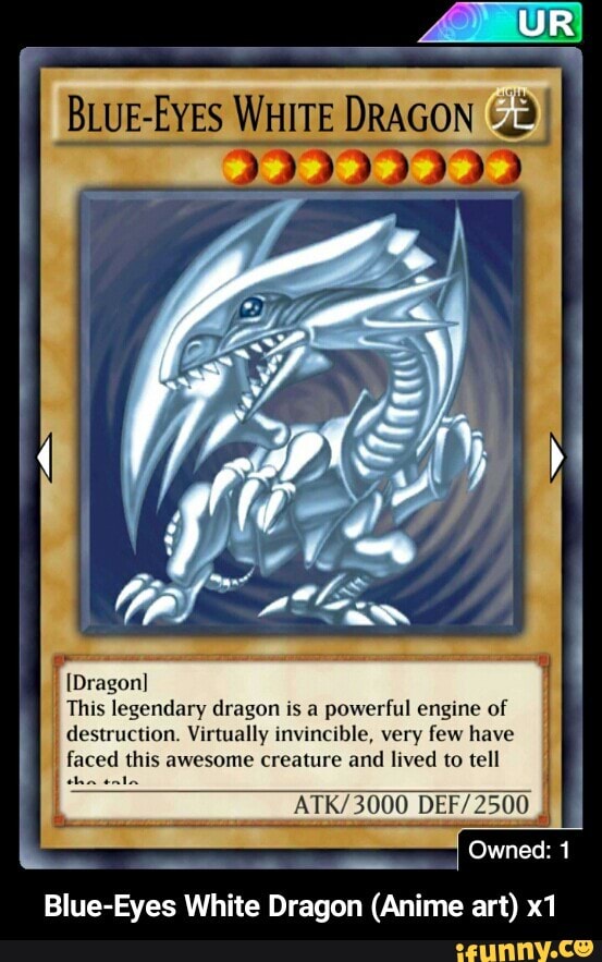 Blue Eyes White Dragon Anime Art X1