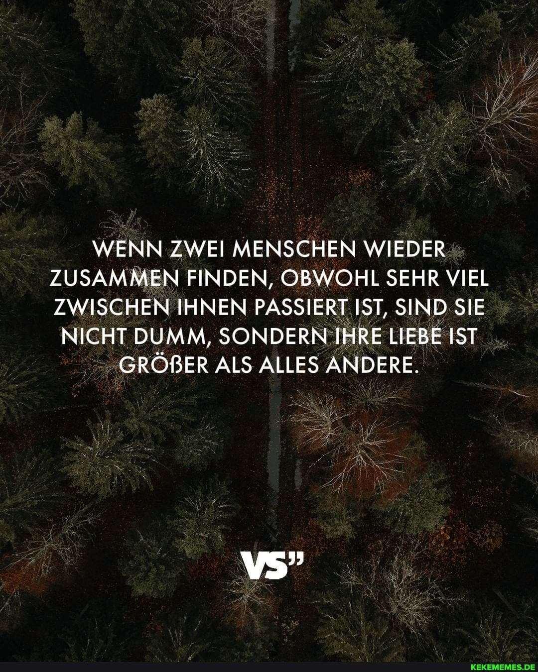 WENN ZWEI MENSCHEN WIEDER ZUSAMMEN FINDEN, OBWOHL SEHR VIEL ZWISCHEN IHNEN PASSIERT IST, SIND SIE
NICHT DUMM, SONDERN IHRE LIEBE IST GRÖBER ALS ALLES ANDERE.
