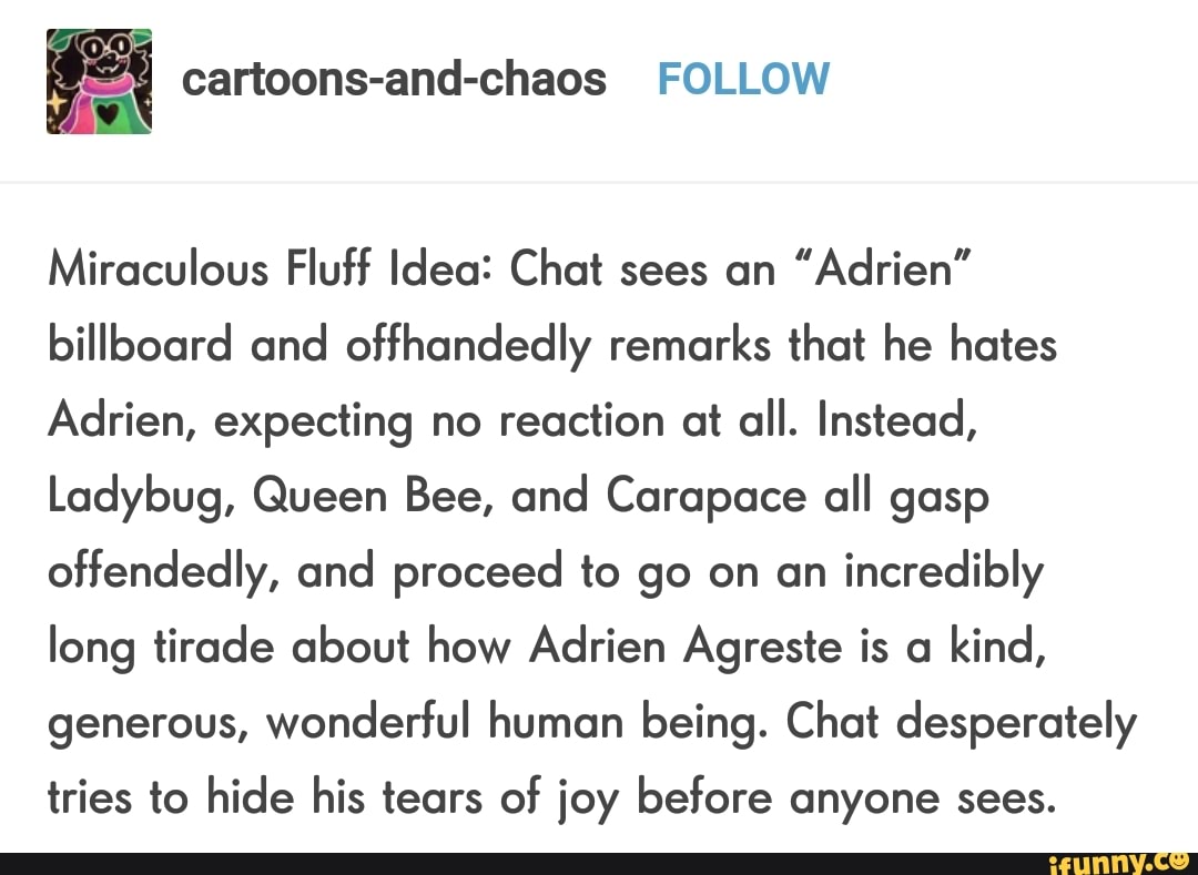 Miraculous Fluff Idea Chat Sees An Adrien Billboard And