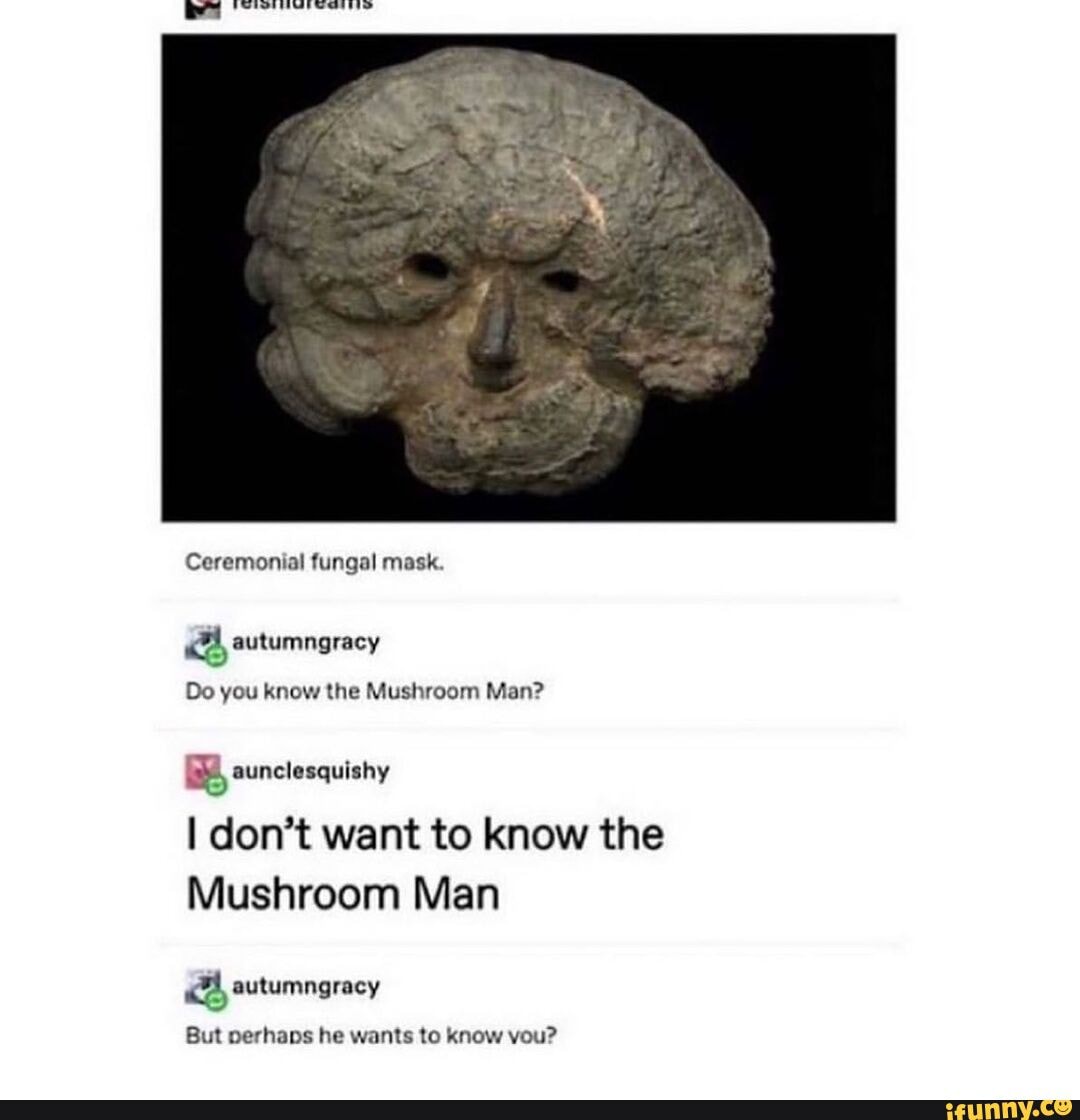 Ceremonial fungal mask. autumngracy Do you know the Mushroom Man