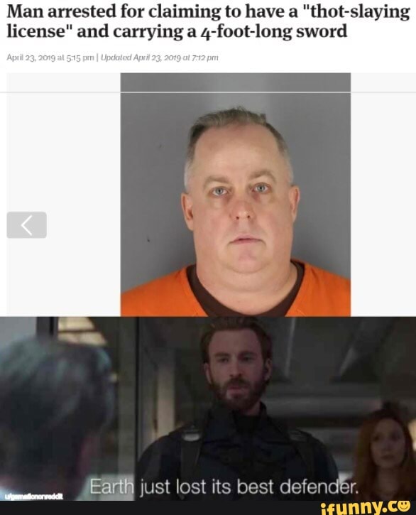 Man arrested for claiming to have a "thobslaying license" and carrying