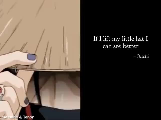 itachi lifting hat