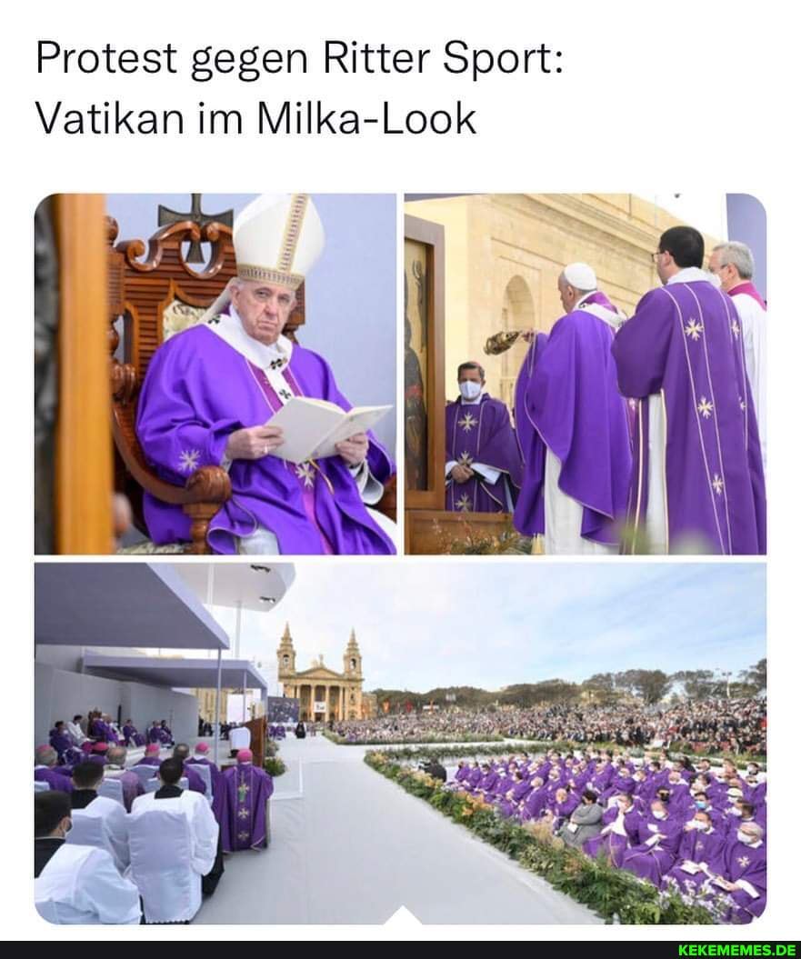 Protest gegen Ritter Sport: Vatikan im Milka-Look