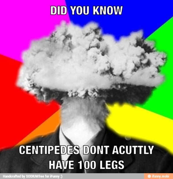 DID, YOU KNOW
CENTIPEDESQDONT ACUTTLY
HAVE 1100 LEGS