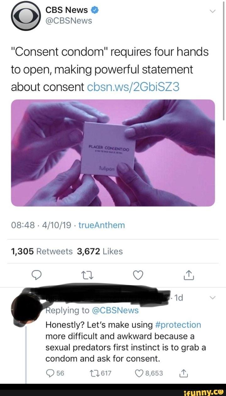 "Consent condom" requires four hands to open, making powerful statement(00)