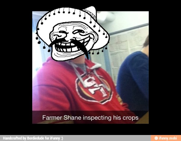 Farmer Shane inspecting his crops