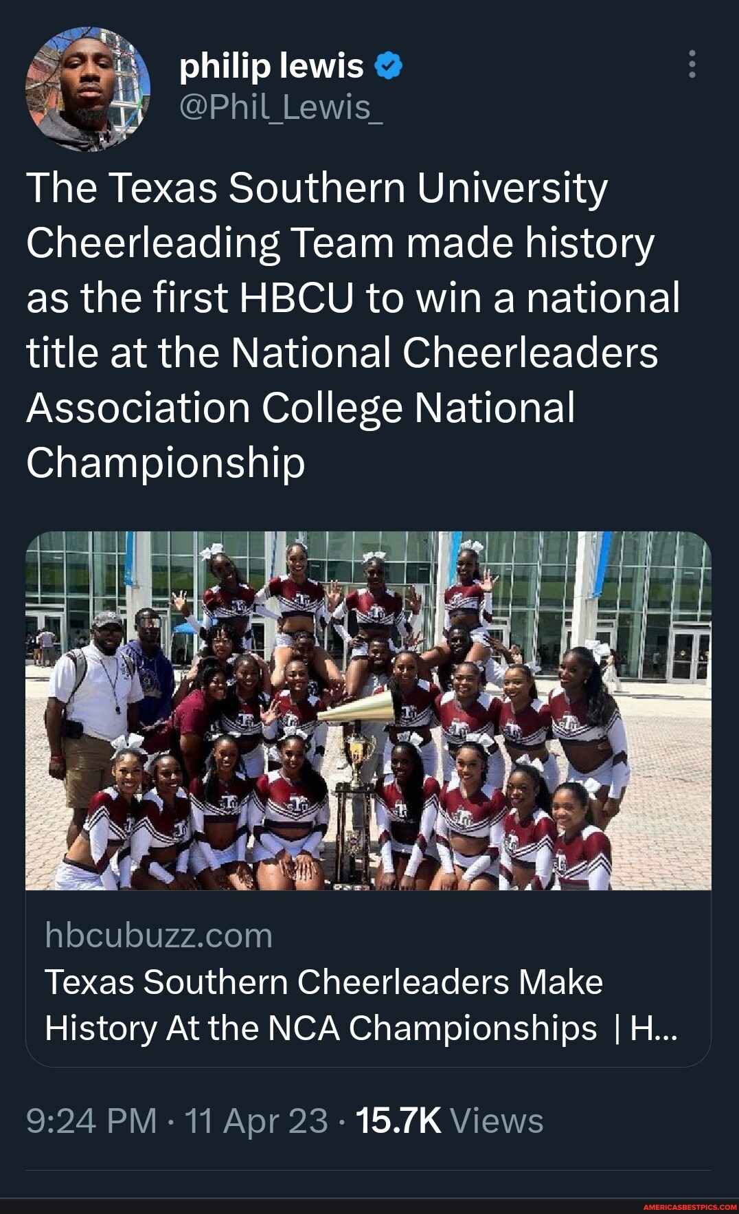 Philip lewis The Texas Southern University Cheerleading Team made