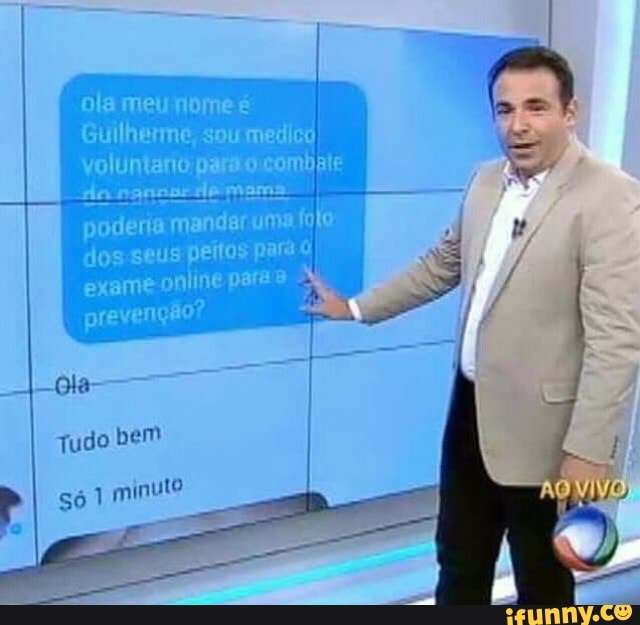 ola meu nome é
Guilherme, sou
medica
voluntario parso combate
Hin noeebenpmama
poderia mandar uma
falo:
dos-seus peitos para 0)