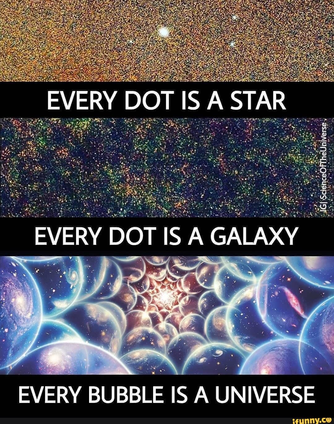 EVERY DOTIS A STARI EVERY DOT IS A GALAXY EVERY BUBBLE IS A UNIVERSE - iFunny Brazil