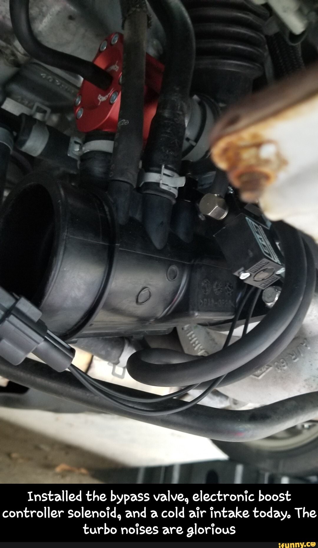 Installed the bypass valve, electronic boost controller solenoid, and a