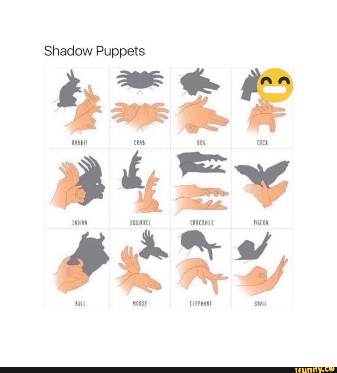 Shadow Puppets RABBIT INDIAN SQUIRREL crocopie sEON iFunny