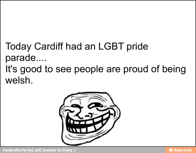 Today Cardiff had an LGBT pride
It's good to see people are proud of being
welsh.