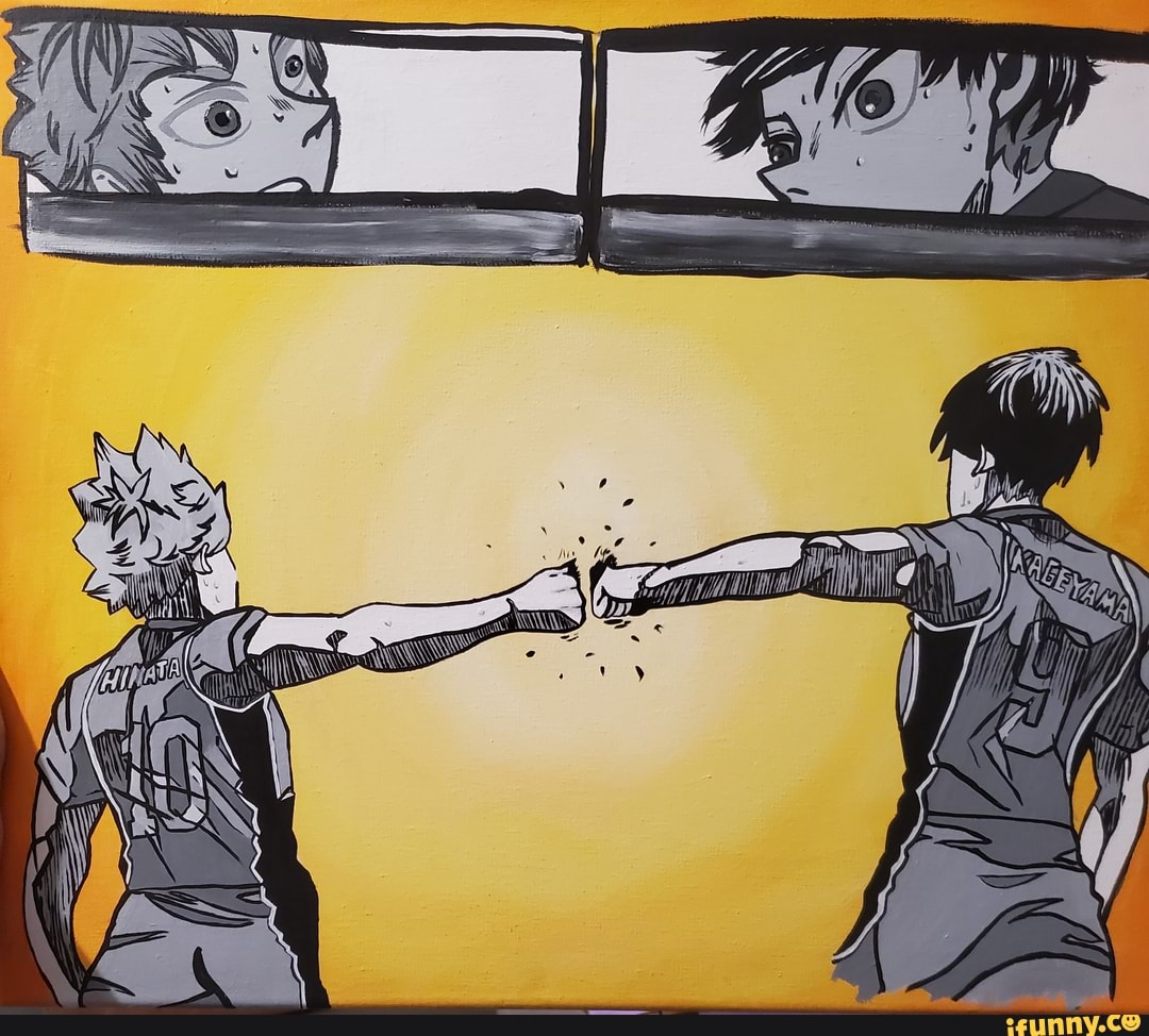 haikyuu, hinata, shoyo, kageyama, tobio, mangapanel, painting
