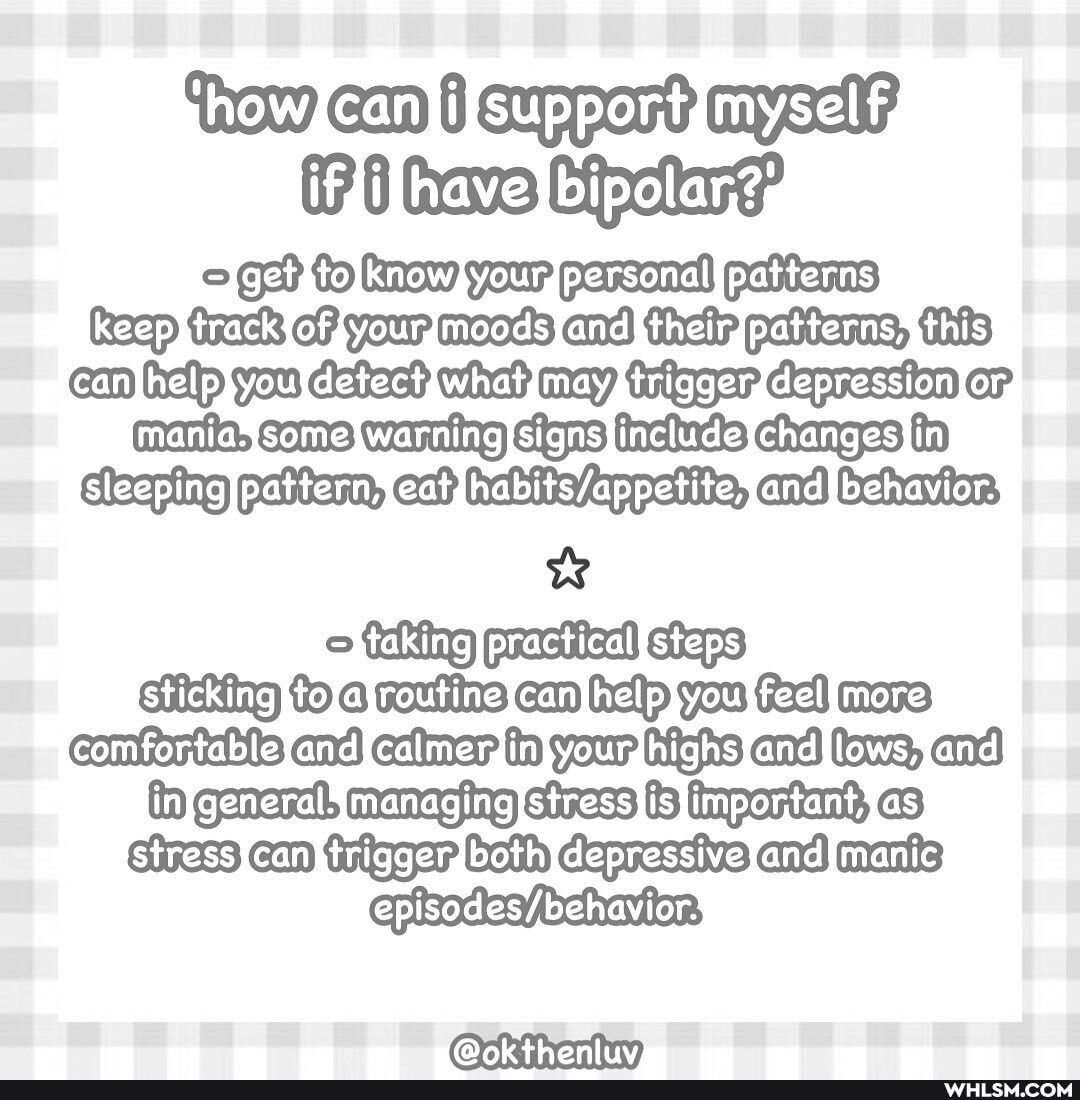show. canlifsupportimysel
personal patterns)
Mania, Warning includss changes
Glesping
faking practical licking Feutine can help You
(in managing can deprassive and manta
Episodes /behavion