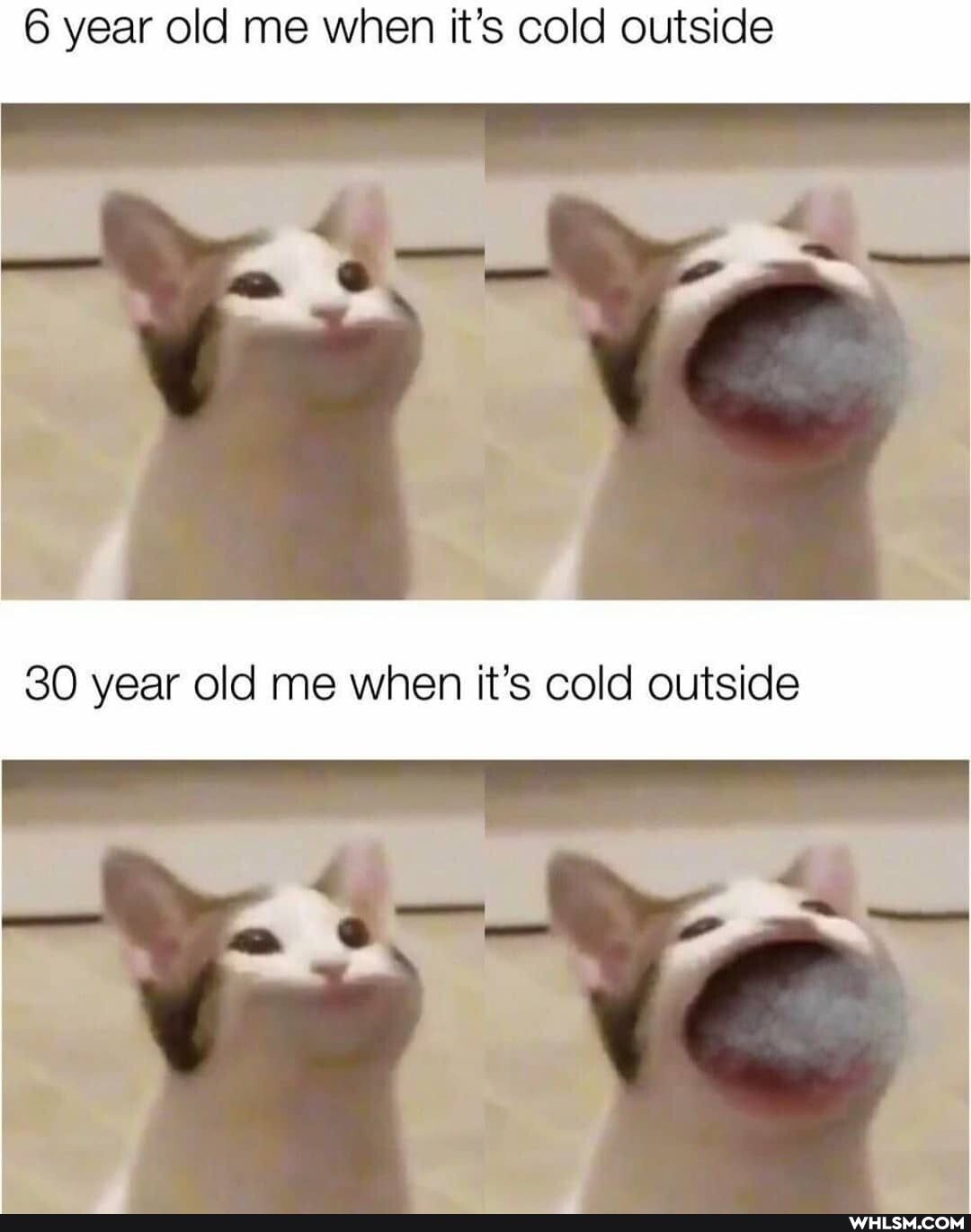 6 year old me when it's cold outside
30 year old me when it's cold outside