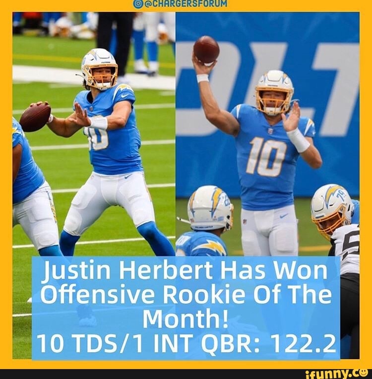 (WW Justin Herbert Has Won Offensive Rookie Of The Month! 10 INT QBR ...