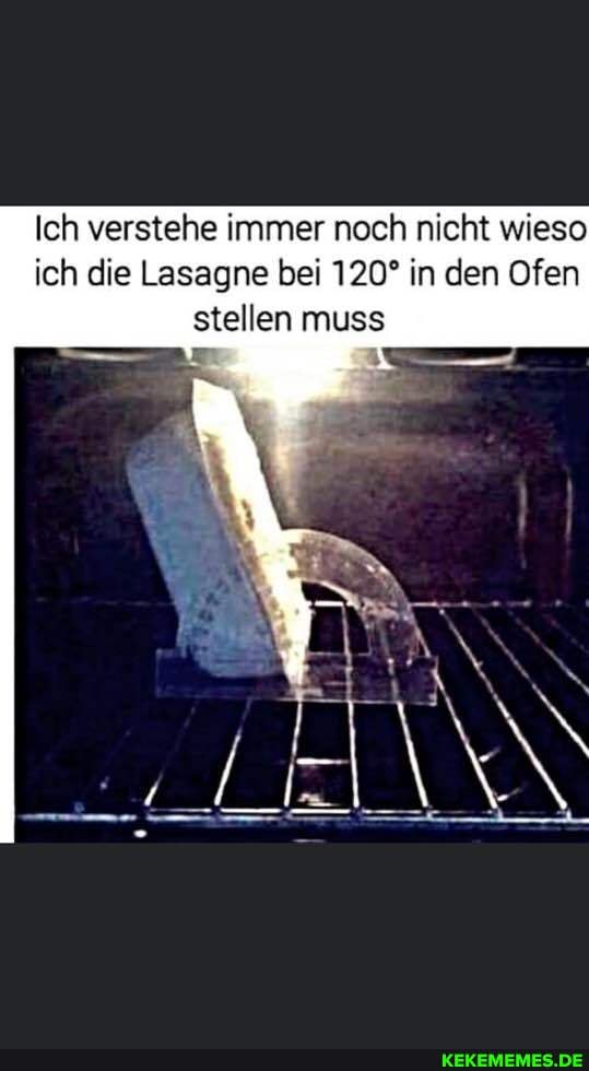 Ich verstehe immer noch nicht wieso ich die Lasagne bei in den Ofen
stellen muss