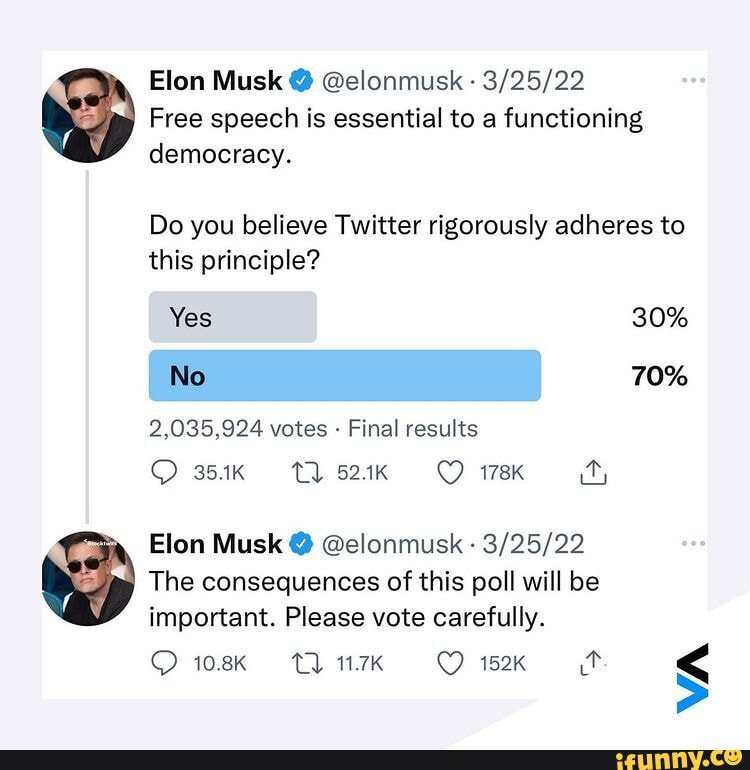 Elon Musk elonmusk Free speech is essential to a functioning