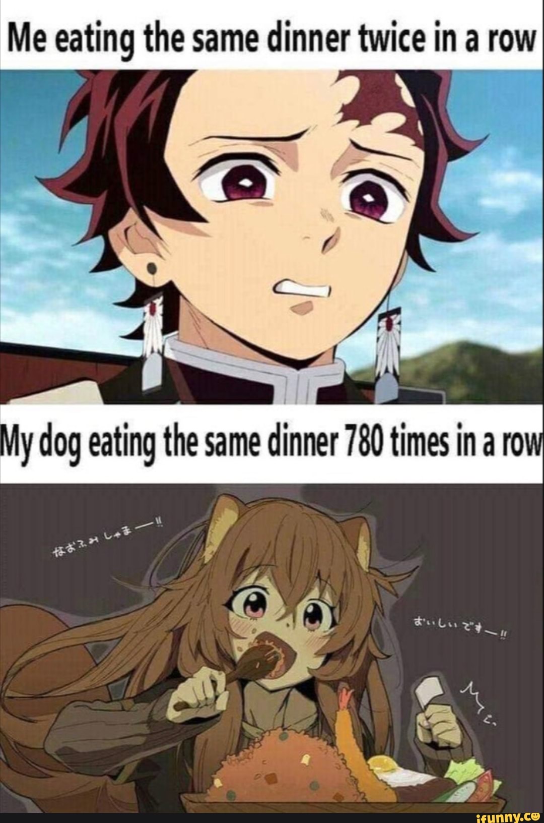 Me eating the same dinner twice in a row
dog the