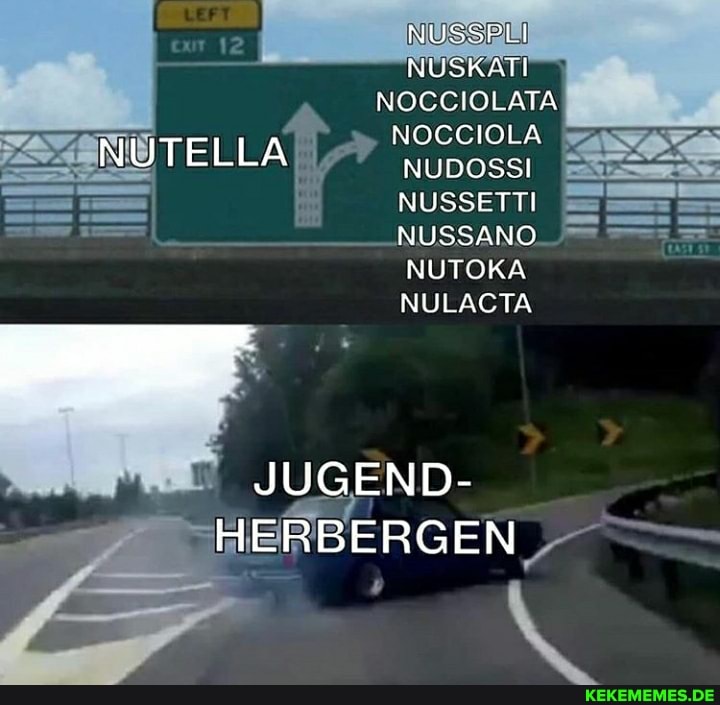 NUSSPLI NUSKATI NOCCIOLATA NOGCIOLA NUDOSSI NUSSFTTI NUSSANO NUTOKA NULACTA
NUTELLA
JUGEND-
HERBERGEN