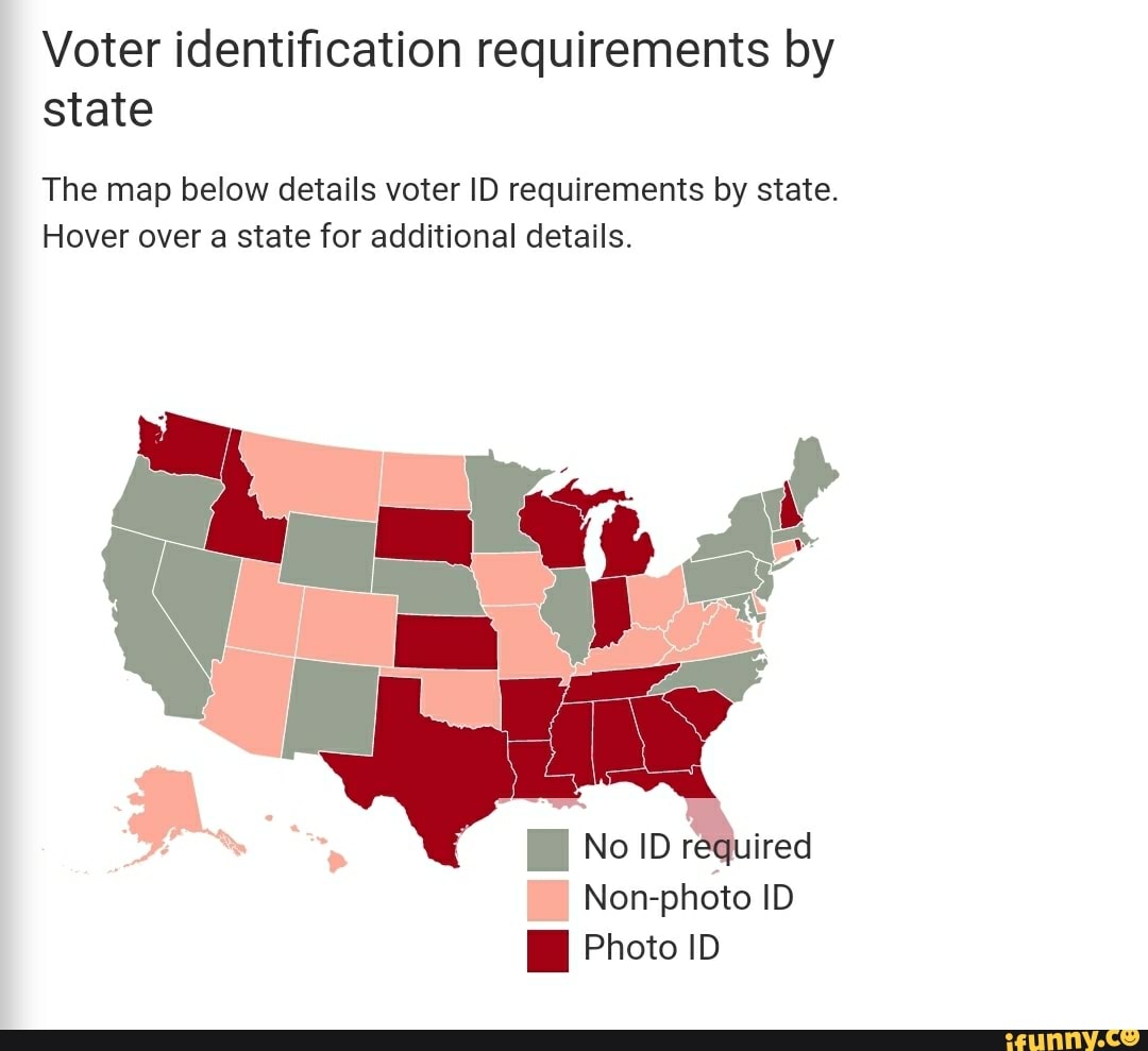 Voter Identification Requirements By State The Map Below Details Voter ...