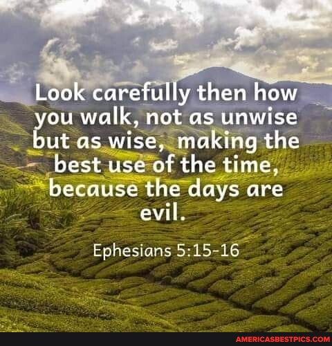 Look carefully then how you walk, not as unwise but as wise, making the ...